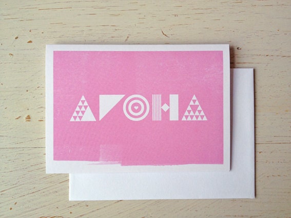 Aroha (Love) Greeting Card - pink