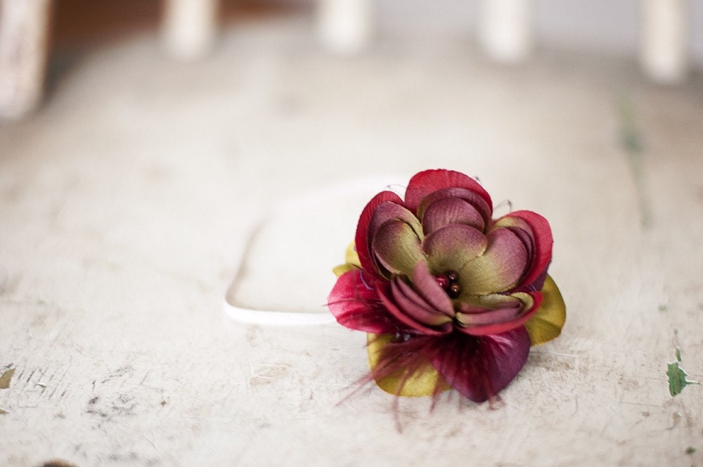 Red Artichoke Garden Flower Headband