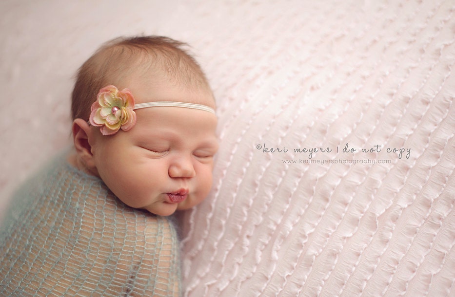 Blush Pink Flower Headband.