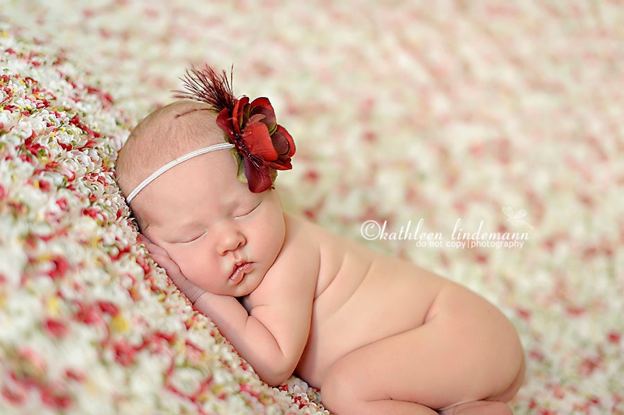 Red Artichoke Garden Flower Headband