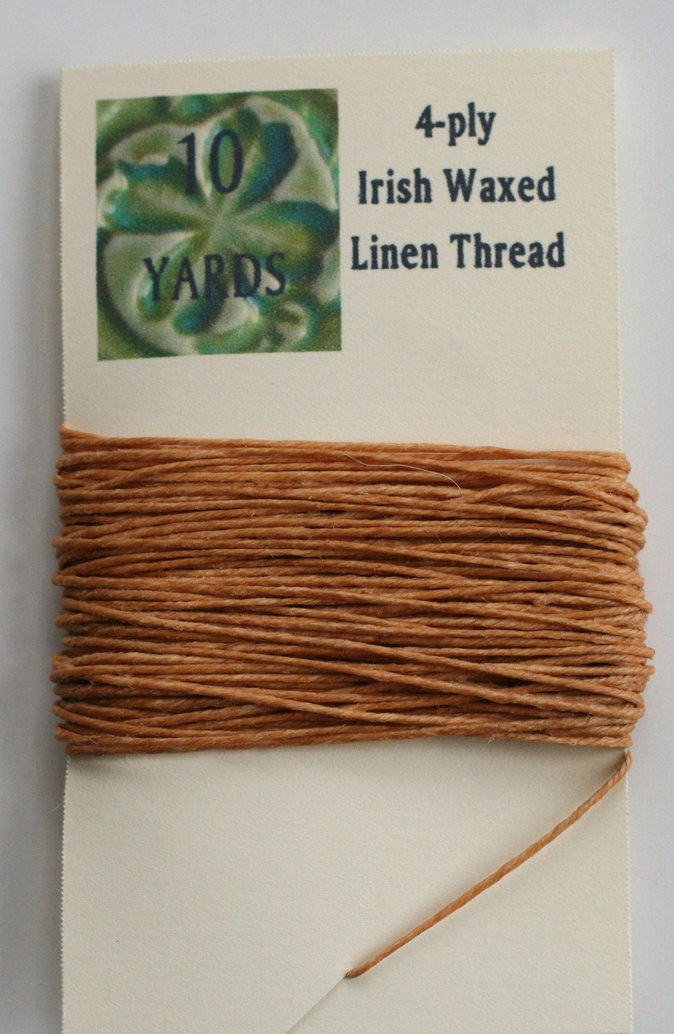 10 Yards Butterscotch 4 ply Irish Waxed Linen Thread