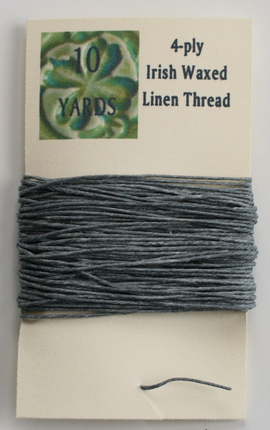 10 Yards Slate Grey 4 ply Irish Waxed Linen Thread
