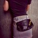 Studded Fanny Pack Black Alligator Skin with Big Gold Studs,Chain wallet, Festival Bag, Marion Max