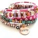 Bohemian hippie bracelet with friendship bracelets and glass beads in the colours of your choice - MADE TO ORDER