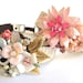 Pink wedding bracelet - repurposed shabby chic vintage collage - romantic bridal jewelry