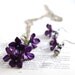 Purple lilac long chain necklace pendant and earrings