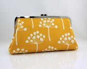 Bridesmaid Clutch - Echo Trees (White & Gold) - 8 inches Larger Silver Frame Clutch - the Christine Clutch