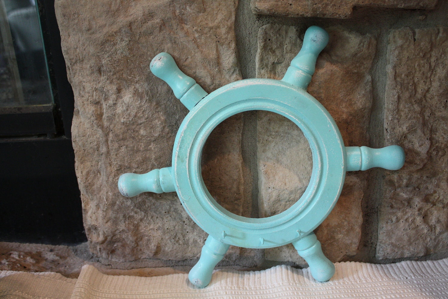 Shabby Chic Vintage Nautical Wheel with hooks