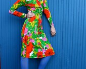 Vintage 1960's POPPIES & GRAPEVINES Sexy Little Dress
