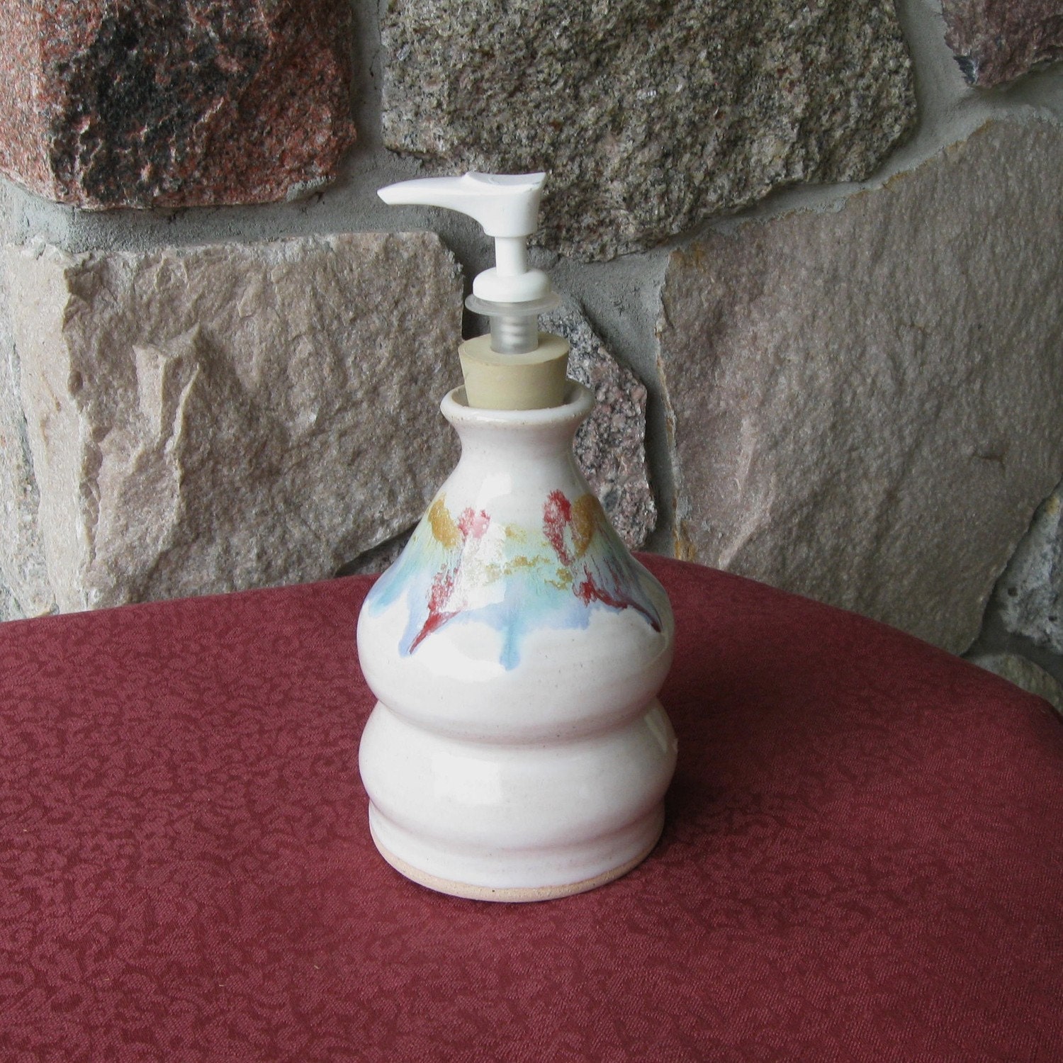 Soap Dispenser Lotion Bottle Handmade Pottery Stoneware