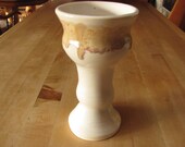 Goblet Ceramic Handmade Wine Glass Pottery Cup Brown and White