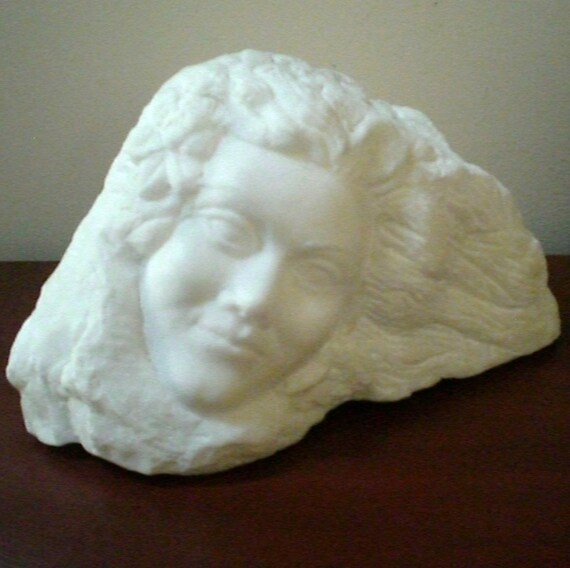Stone Carved Sculpture Alabaster Abstract by SharsArtPottery