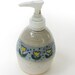 Soap Bottle Soap Dispenser Hand Painted Pottery Ceramic Clay