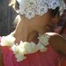 Ivory Statement Necklace with Hand Made Fabric Flowers- spring fashion - artisan jewelry - textile art