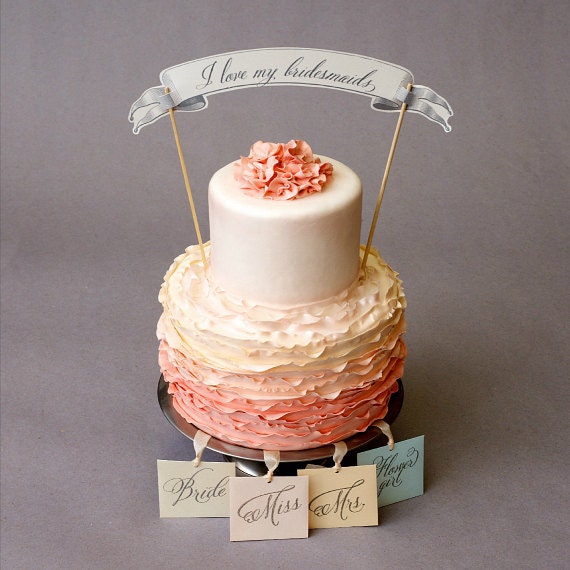 Bridesmaids Luncheon Game - Bundle of 10 Silver Charm Cake Pulls for your Bridesmaids & Flower Girls