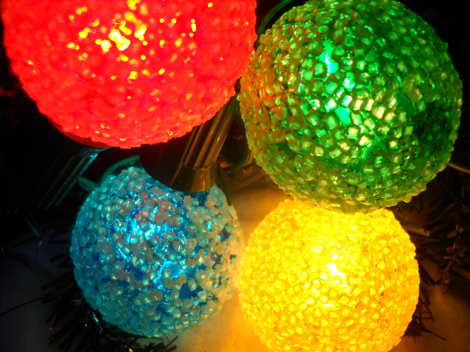 Ca 1960 GE Lighted Ice Lamps - 4 Colors- Yellow, Blue, Green, Red-Great Colors-All Working in Original Packaging