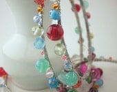 Set of 4 beaded and wire wrapped bangles