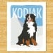 Personalized Bernese Mountain Dog Print 8x10 Modern Dog Art Gift