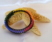 Rainbow & Black Stretchy Bracelet No Charge Shipping