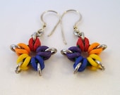 Rainbow Star Sterling Silver Earrings