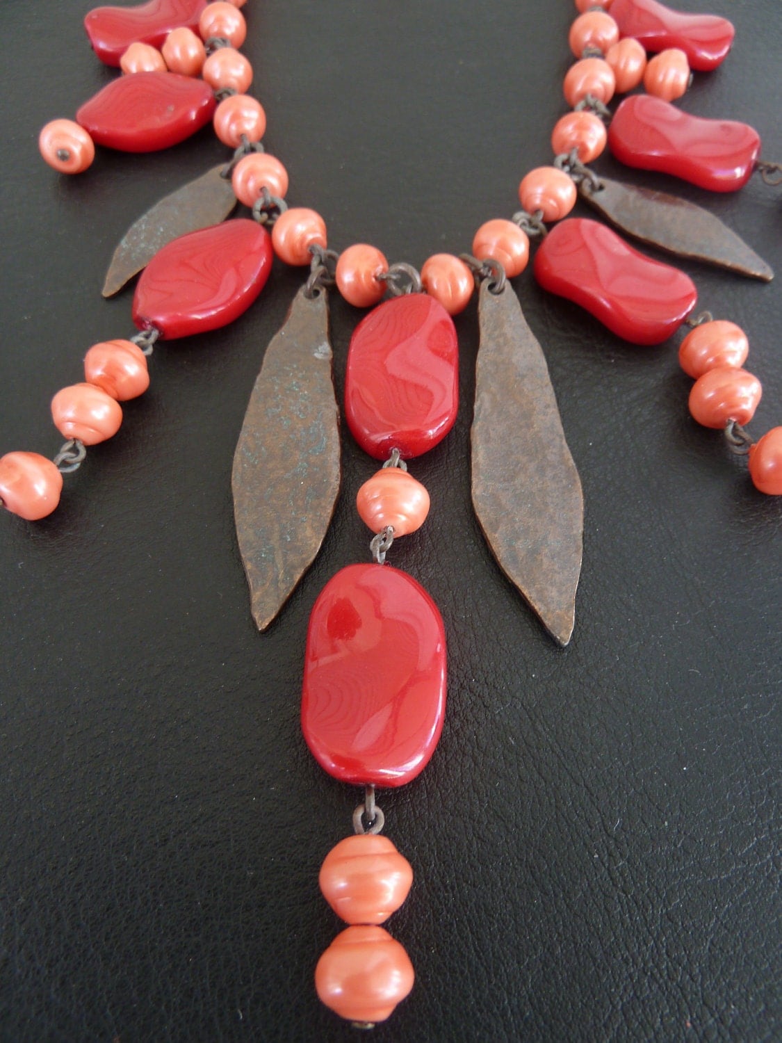 vintage coral necklace