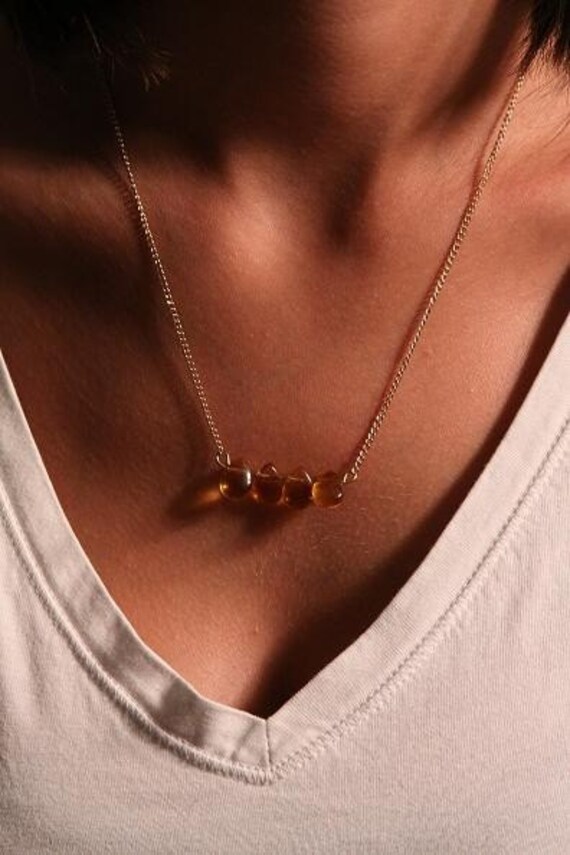 Amber Tear Drop Necklace