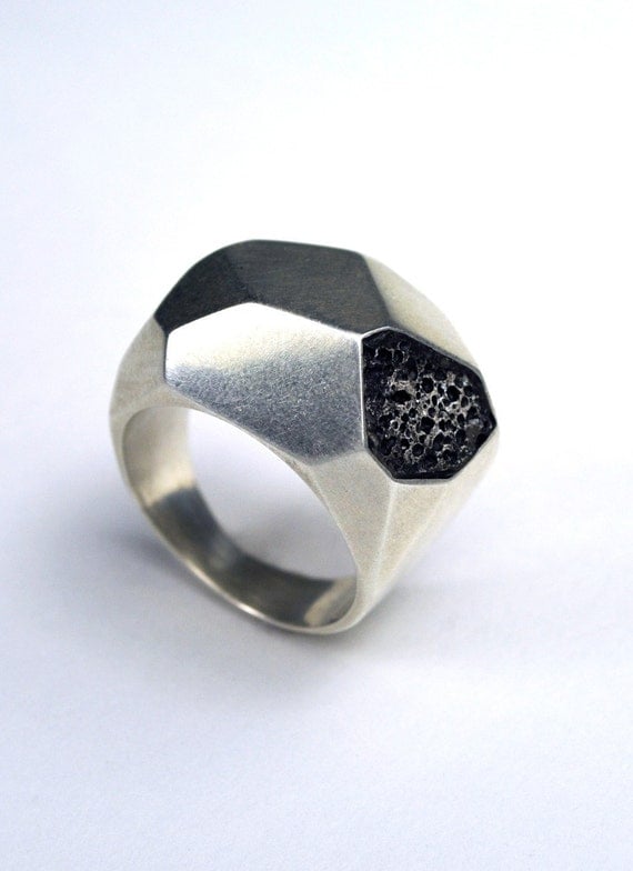 Silver Geometric Ring