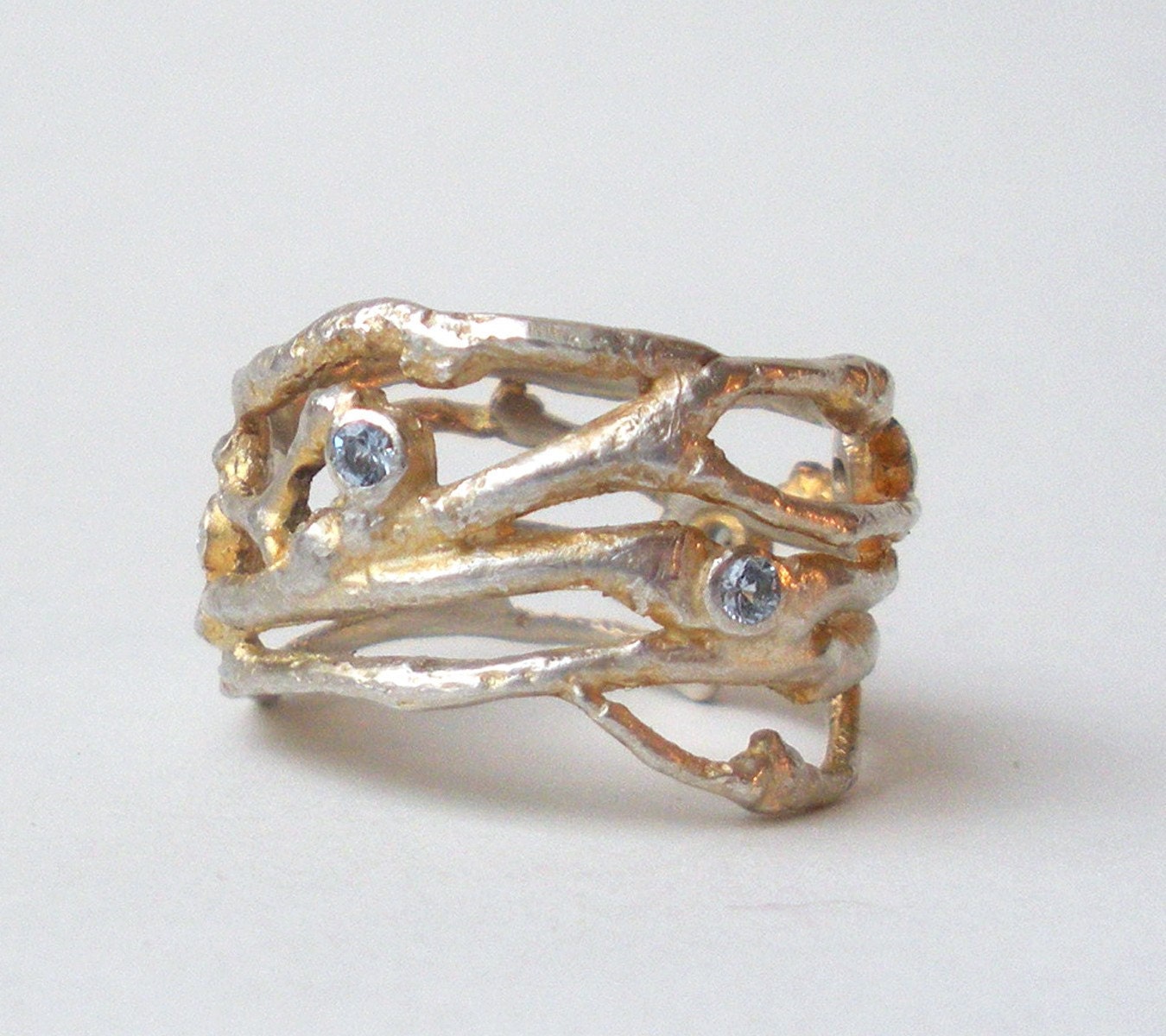 Blue Twig Ring