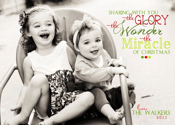 Glory, Wonder, Miracle - Custom Photo Christmas Card