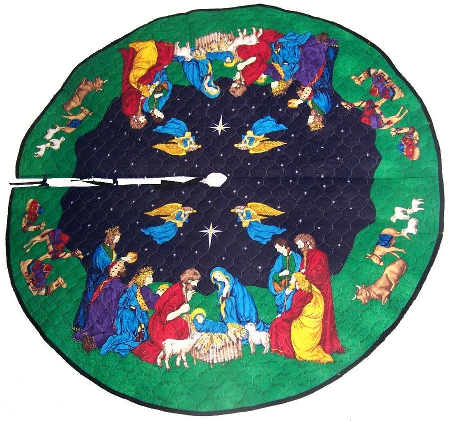 CD0215 Christmas tree skirt Nativity scene by MaryZeeCrafts