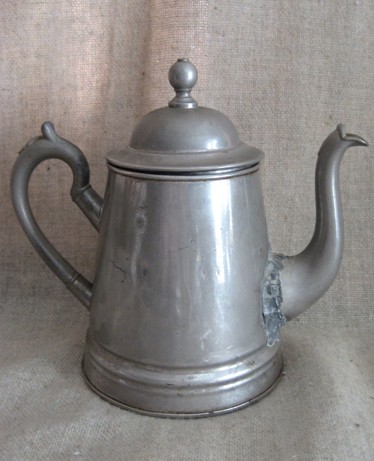 Shabby Silver Plate Coffee Pot / Watering Can