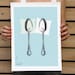 Spooning Poster 30.4x42cm LIGHT BLUE AQUA