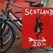 Fine Art Photography Print. Scotland 20m Arrow Red sign, London, 5x7'' (13x18cm) Home decor, Bicycle, travel UK, urban life, Unisex Gift