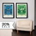 SALE 20% Off: Set of 2 Big Hebrew Posters 2 For Tea & Ready, Set Bike healthy 20x30 (50x70cm) Fit into Ikea frames. Mom/ Dad Gift