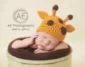 PDF CROCHET PATTERN 027 - Giraffe beanie - Multiple sizes from newborn through 12 months