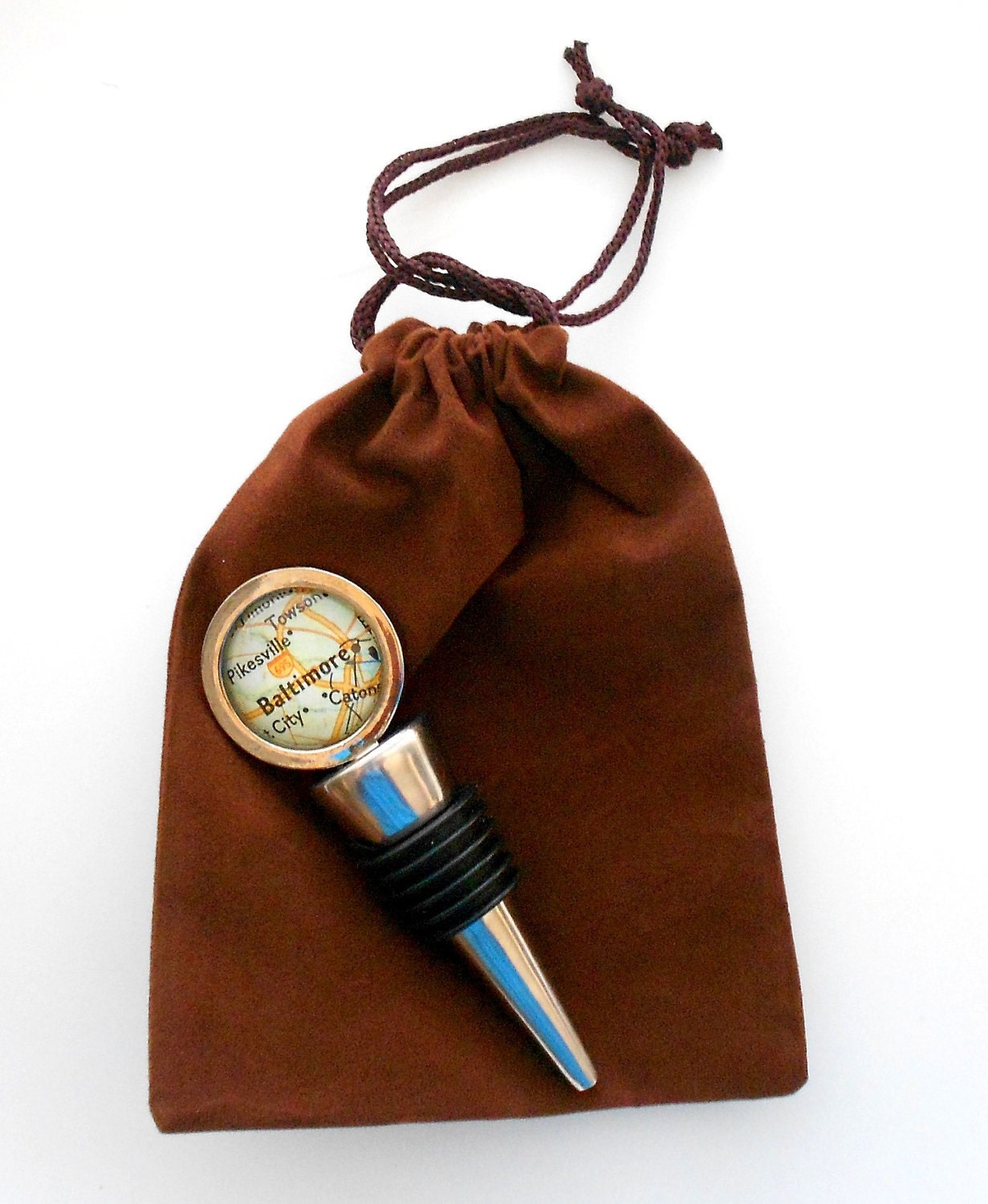 Map Wine Stopper Custom You Pick Any Location