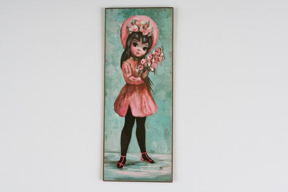 Vintage Maio Big-Eyed Girl Print