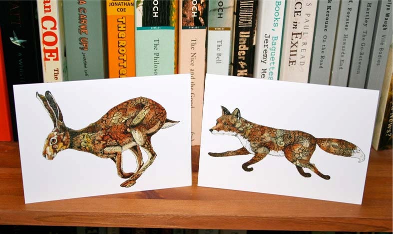 Fox and Hare Cards featuring Fox and Golden Hare 4x6