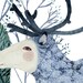 Print Reindeer Runs in Wood illustration 8x11