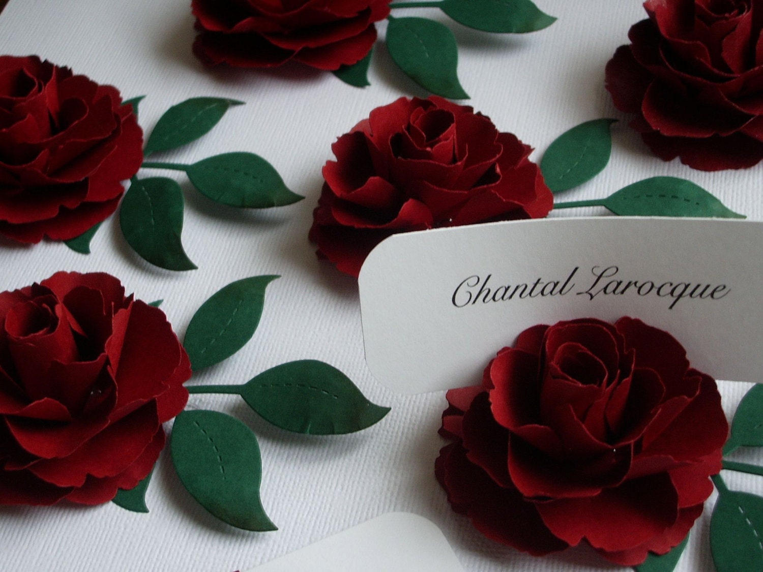 Place Card Holders - Wedding - The Lady Flora Handmade Paper Flower  - set of 50 flowers  - Custom order available