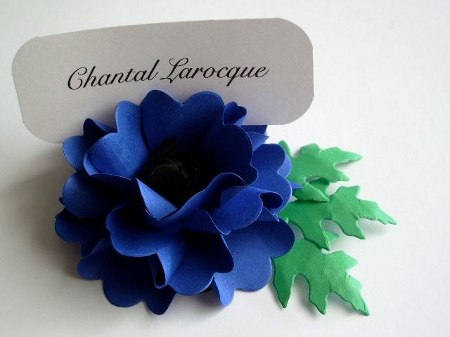 Blue Flower Place Card Holders 79
