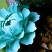 The Peony - Handmade Paper Flower - Light Aqua - set of 10 - Stems Included.
