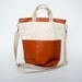 Technical Tote - Organic Canvas and Sienna Brown Leather