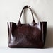 Dark Brown Leather  Bag - Heirloom Tote - Oxblood Brown Vegetable Tanned Leather