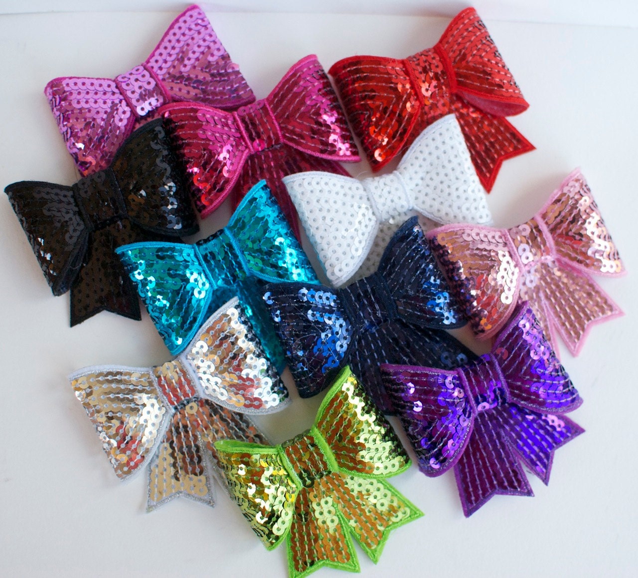 Big Sparkle Sequin Hair Bow- Choose Any Color- Bright, Fun, Beautiful Hair Clip for Girls