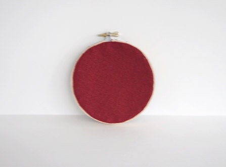 Abstract Orange Embroidered Pumpkin for Thanksgiving 4 inch Embroidery Hoop Fiber Art