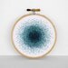 RESERVED for EVIE - French Knots Embroidered Color Progression Hoop in Teal - 4 inch Hoop Fiber Wall Art