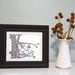 Black White Art Print: "Treehouse City" - Ink Pen Drawing of a Swirly Tree With a Small City 8x10 Whimsical Print