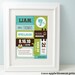 Custom Baby Boy Nursery Art - Birth Announcement Print 8 x10 - Turquoise Blue/ Green