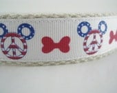 Hemp dog collar - Mickey Mouse America Peace and Dogs